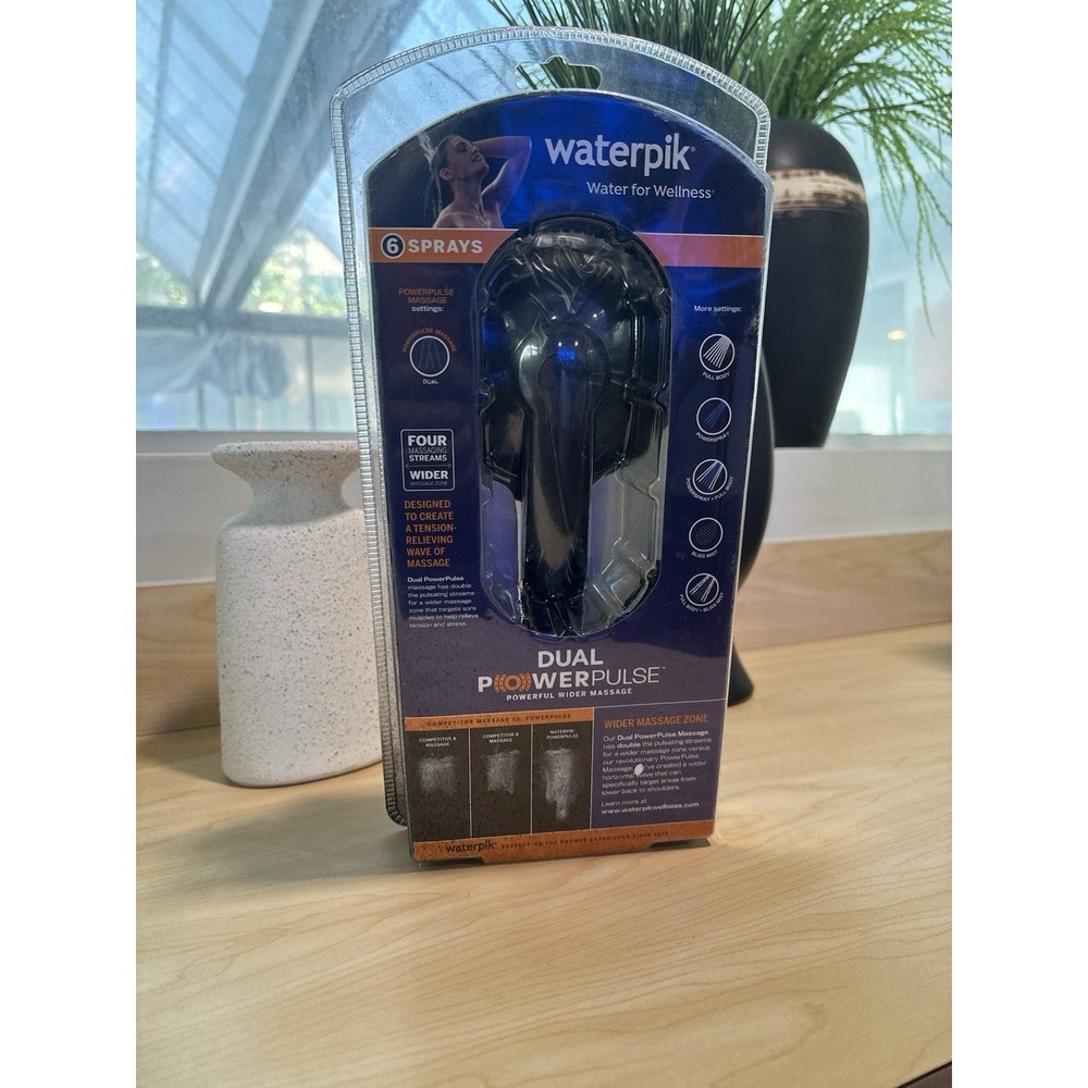 Brand new Waterpik Dual PowerPulse shower head with therapeutic-strength